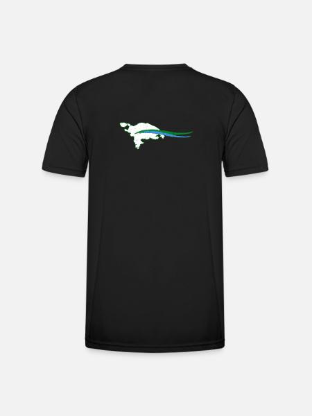 Thurgau Canton Outline with Wave - Men's Functional T-Shirt - black