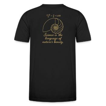 Coque de Fibonacci - T-shirt sport Homme - noir - Dos - AI Model Male 178 dark (178cm)
