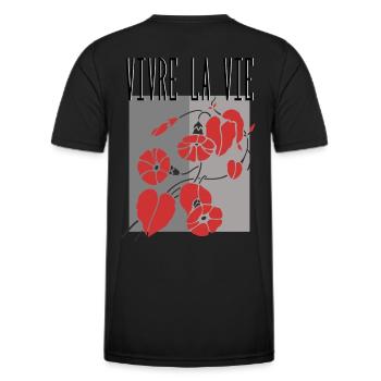 Lebe das Leben - Männer Funktions-T-Shirt - Schwarz - Hinten - AI Model Male 178 dark (178cm)
