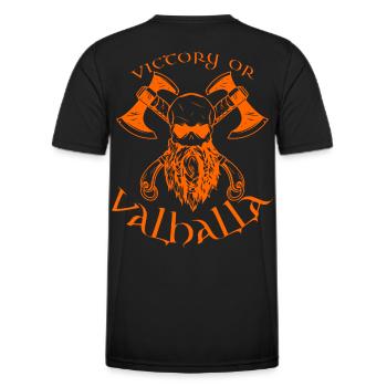 Victory or Valhalla - Männer Funktions-T-Shirt - Schwarz - Hinten - AI Model Male 178 dark (178cm)