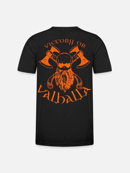 Victory or Valhalla - Männer Funktions-T-Shirt - Schwarz