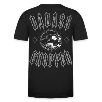 BADASS CHOPPER - Männer Funktions-T-Shirt - Schwarz - Hinten - AI Model Male 178 dark (178cm)