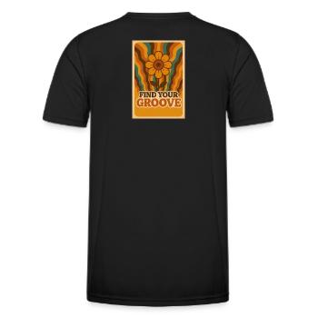 Flower Power Groove - Männer Funktions-T-Shirt - Schwarz - Hinten - AI Model Male 178 dark (178cm)