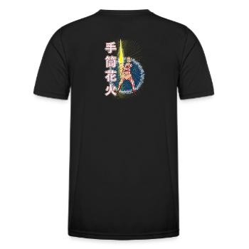 Tezutsu-hanabi - feux d'artifice - T-shirt sport Homme - noir - Dos - AI Model Male 178 dark (178cm)