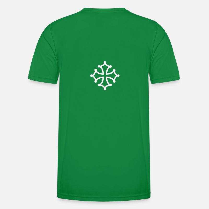 croix occitane 3D blanche T-shirt sport Homme