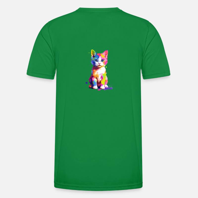 Chat coloré mignon T-shirt sport Homme