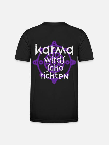 Karma will fix it! Irony Cool saying - Men's Functional T-Shirt - black