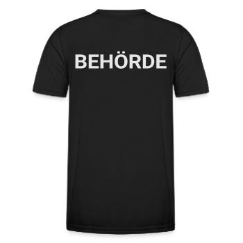 Behörde - Rücken, Rückseite, hinten beschriftet - Männer Funktions-T-Shirt - Schwarz - Hinten - AI Model Male 178 dark (178cm)