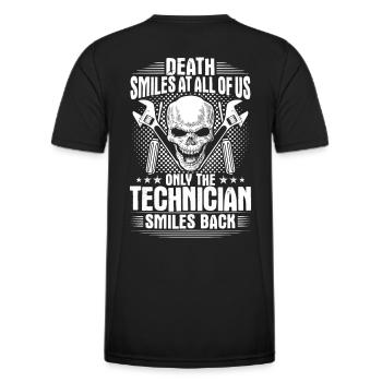 Technicien en bâtiment Technicien en services du bâtiment Technicien en bâtiment - T-shirt sport Homme - noir - Dos - AI Model Male 178 dark (178cm)