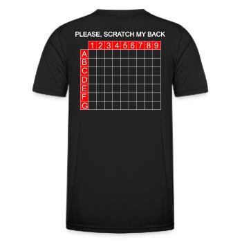 Scratch - Bitte hier kratzen - Männer Funktions-T-Shirt - Schwarz - Hinten - AI Model Male 178 dark (178cm)