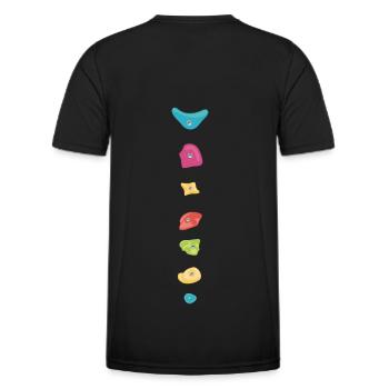 Boulder Shirt Griffe - Männer Funktions-T-Shirt - Schwarz - Hinten - AI Model Male 178 dark (178cm)