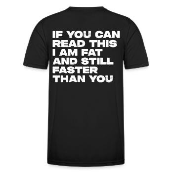 If You Can Read This I Am Faster Than You Marathon - Men's Functional T-Shirt - black - Back - AI Model Male 178 dark (178cm)