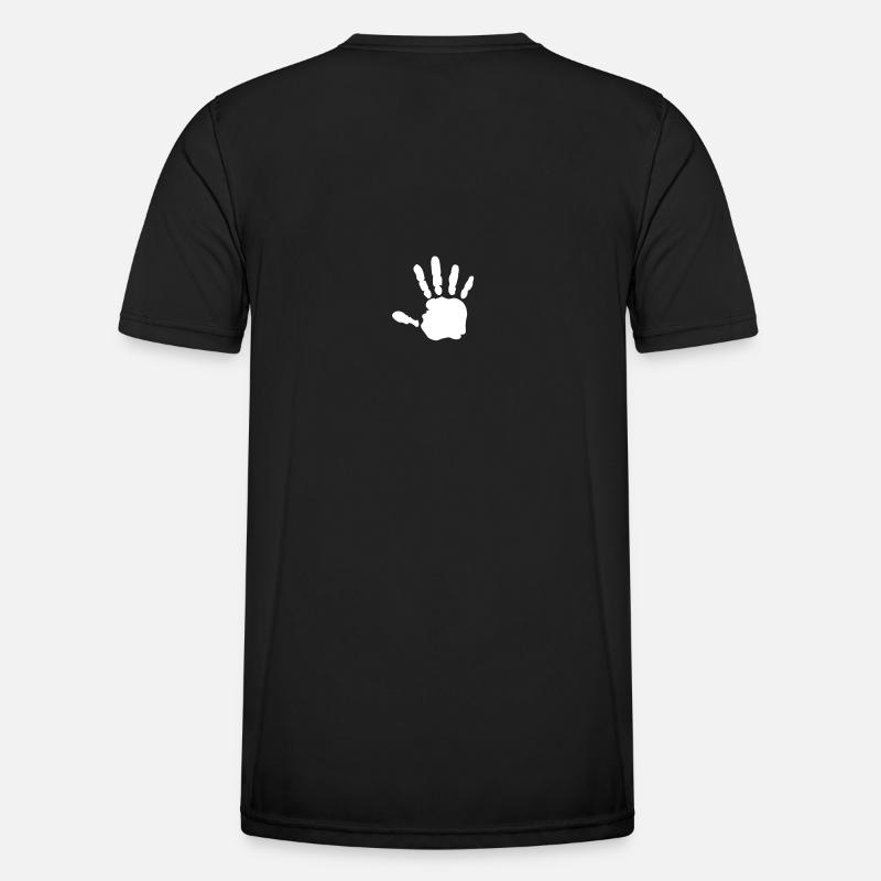 Hand - Männer Funktions-T-Shirt - Schwarz