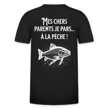 Peach Humor - Men's Functional T-Shirt - black - Back - AI Model Male 178 dark (178cm)