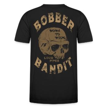 Bobber Bandit Gold - Männer Funktions-T-Shirt - Schwarz - Hinten - AI Model Male 178 dark (178cm)