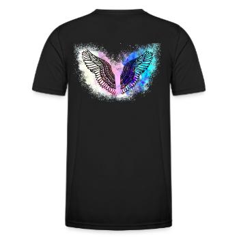 Angelwings,Wings,Aquarelle,Coloré,Angel Wings - T-shirt sport Homme - noir - Dos - AI Model Male 178 dark (178cm)