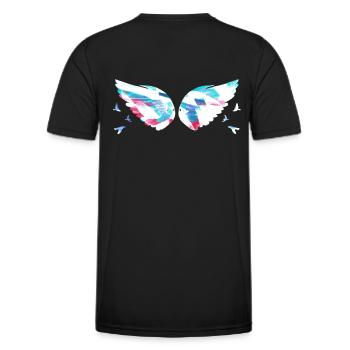 Angelwings,Wings,Aquarelle,Coloré,Angel Wings - T-shirt sport Homme - noir - Dos - AI Model Male 178 dark (178cm)