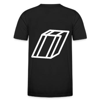 Lettre cadre I - T-shirt sport Homme - noir - Dos - AI Model Male 178 dark (178cm)