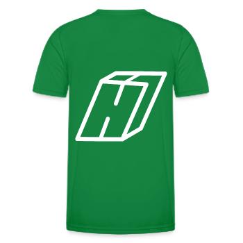 Lettre d’orientation H - T-shirt sport Homme - vert - Dos - AI Model Male 178 dark (178cm)
