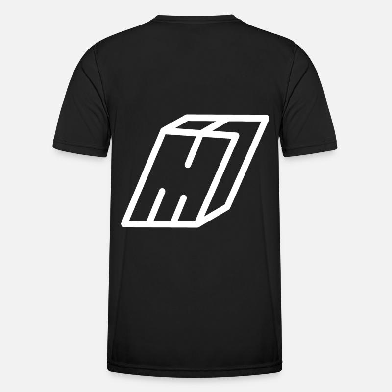 Outline Letter M - Men's Functional T-Shirt - black