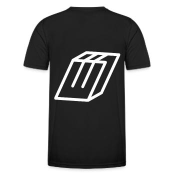 Lettre d’esquisse W - T-shirt sport Homme - noir - Dos - AI Model Male 178 dark (178cm)