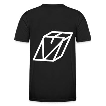 Lettre cadre V - T-shirt sport Homme - noir - Dos - AI Model Male 178 dark (178cm)