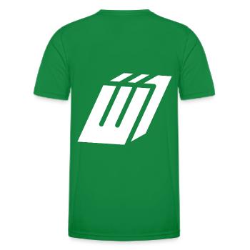 Abstract W letter - Men's Functional T-Shirt - kelly green - Back - AI Model Male 178 dark (178cm)