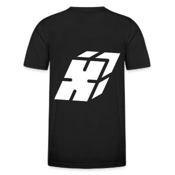 Abstract X Brief - Männer Funktions-T-Shirt - Schwarz - Hinten - AI Model Male 178 dark (178cm)