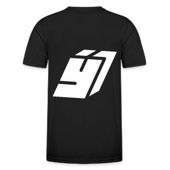 Lettre du résumé Y - T-shirt sport Homme - noir - Dos - AI Model Male 178 dark (178cm)