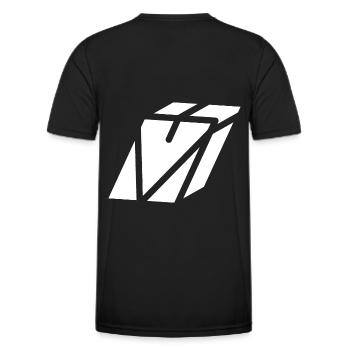 Lettre du résumé V - T-shirt sport Homme - noir - Dos - AI Model Male 178 dark (178cm)