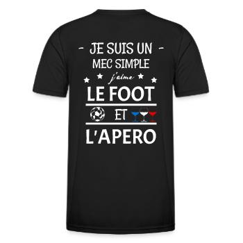 Football - Men's Functional T-Shirt - black - Back - AI Model Male 178 dark (178cm)