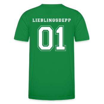 LIEBLINGSDEPP 01 - WHITE EDITION - Männer Funktions-T-Shirt - Kelly Green - Hinten - AI Model Male 178 dark (178cm)