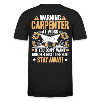 Carpenter Carpenter Carpentry Carpenter - Men's Functional T-Shirt - black - Back - AI Model Male 178 dark (178cm)