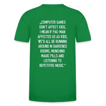 Computer games do not effect kids - Men's Functional T-Shirt - kelly green - Back - AI Model Male 178 dark (178cm)
