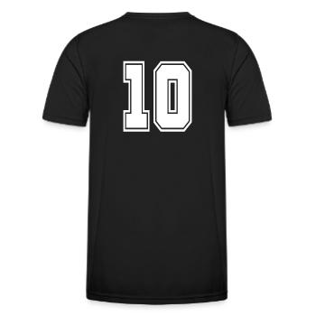 10 Rückennummer Collegestyle Football Fußball Zahl - Männer Funktions-T-Shirt - Schwarz - Hinten - AI Model Male 178 dark (178cm)
