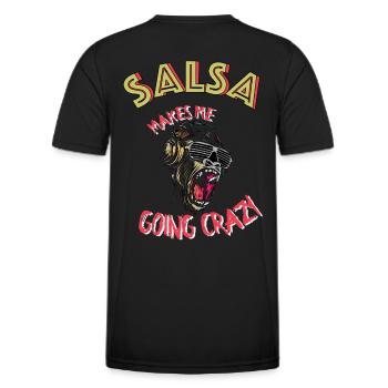 Salsa Makes Me Going Crazy - Men's Functional T-Shirt - black - Back - AI Model Male 178 dark (178cm)