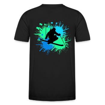 skifahren splash - Männer Funktions-T-Shirt - Schwarz - Hinten - AI Model Male 178 dark (178cm)