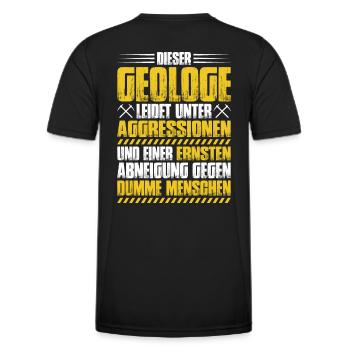 Geologie Geologe Geologist Geology Geologin - Männer Funktions-T-Shirt - Schwarz - Hinten - AI Model Male 178 dark (178cm)