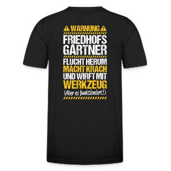 Friedhofsgärtner Cimetière Friedhof Jardinier - T-shirt sport Homme - noir - Dos - AI Model Male 178 dark (178cm)