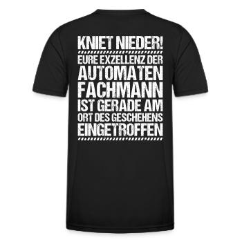 Automatenfachmann Automatenfachfrau Automaten - Männer Funktions-T-Shirt - Schwarz - Hinten - AI Model Male 178 dark (178cm)