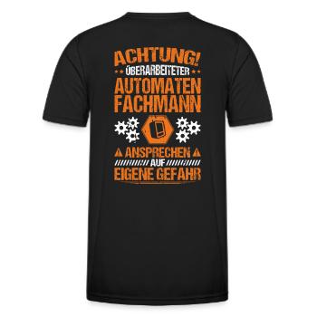Automatenfachmann Automatenfachfrau Automaten - Männer Funktions-T-Shirt - Schwarz - Hinten - AI Model Male 178 dark (178cm)