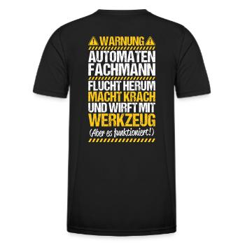 Automatenfachmann Automatenfachfrau Automaten - Männer Funktions-T-Shirt - Schwarz - Hinten - AI Model Male 178 dark (178cm)