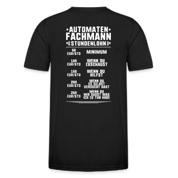 Automatenfachmann Automatenfachfrau Automaten - Männer Funktions-T-Shirt - Schwarz - Hinten - AI Model Male 178 dark (178cm)