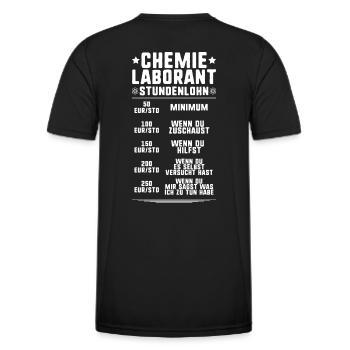Technicien de laboratoire chimique Laboratoire de chimie Laboratoire de chimie - T-shirt sport Homme - noir - Dos - AI Model Male 178 dark (178cm)