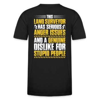 Vermessungstechniker Vermesser Land Surveyor - Männer Funktions-T-Shirt - Schwarz - Hinten - AI Model Male 178 dark (178cm)