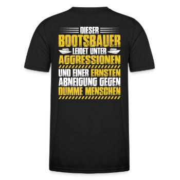 Bootsbauer Bootsbau Schiffbauer Schiffbau Boote - Männer Funktions-T-Shirt - Schwarz - Hinten - AI Model Male 178 dark (178cm)