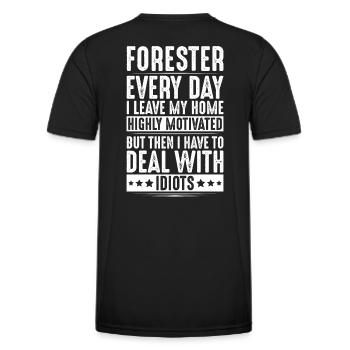 Forestier Forestier Forestier Forestier Ouvrier forestier Forêt - T-shirt sport Homme - noir - Dos - AI Model Male 178 dark (178cm)