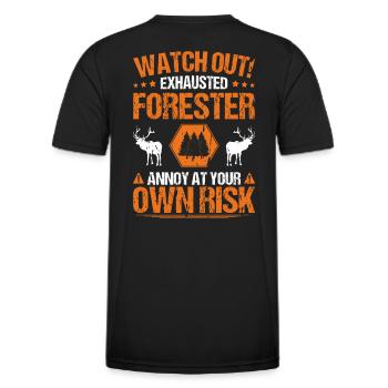 Forestier Forestier Forestier Forestier Ouvrier forestier Forêt - T-shirt sport Homme - noir - Dos - AI Model Male 178 dark (178cm)
