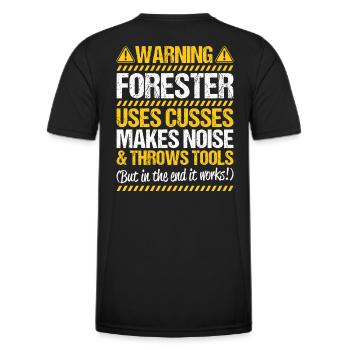 Forester Forestry Forester Forest Worker Forest - Men's Functional T-Shirt - black - Back - AI Model Male 178 dark (178cm)