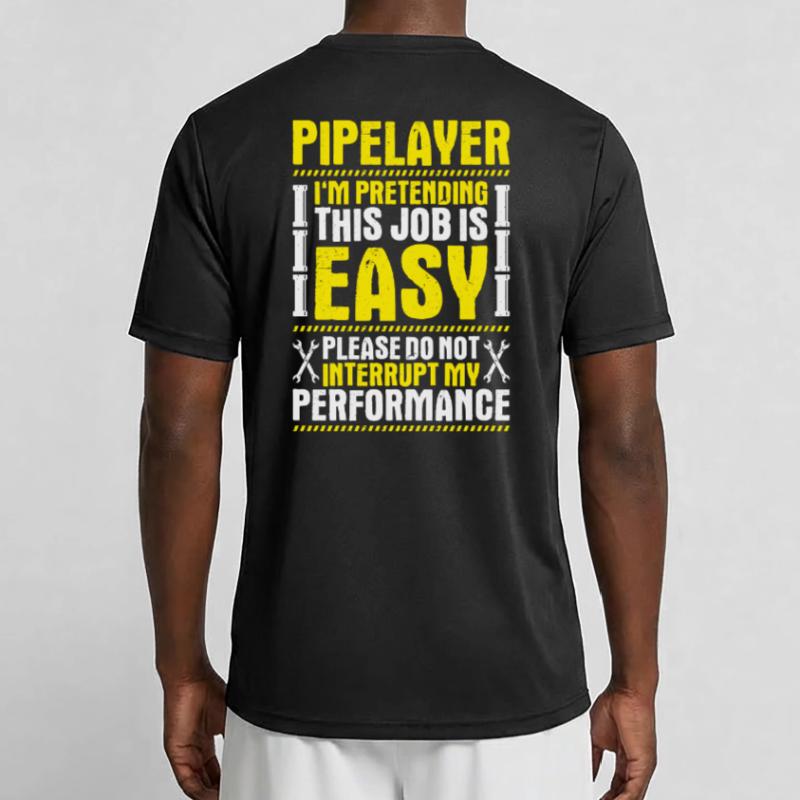 Pipeline Constructor Pipeline Construction Pipelayer Men's Functional T-Shirt